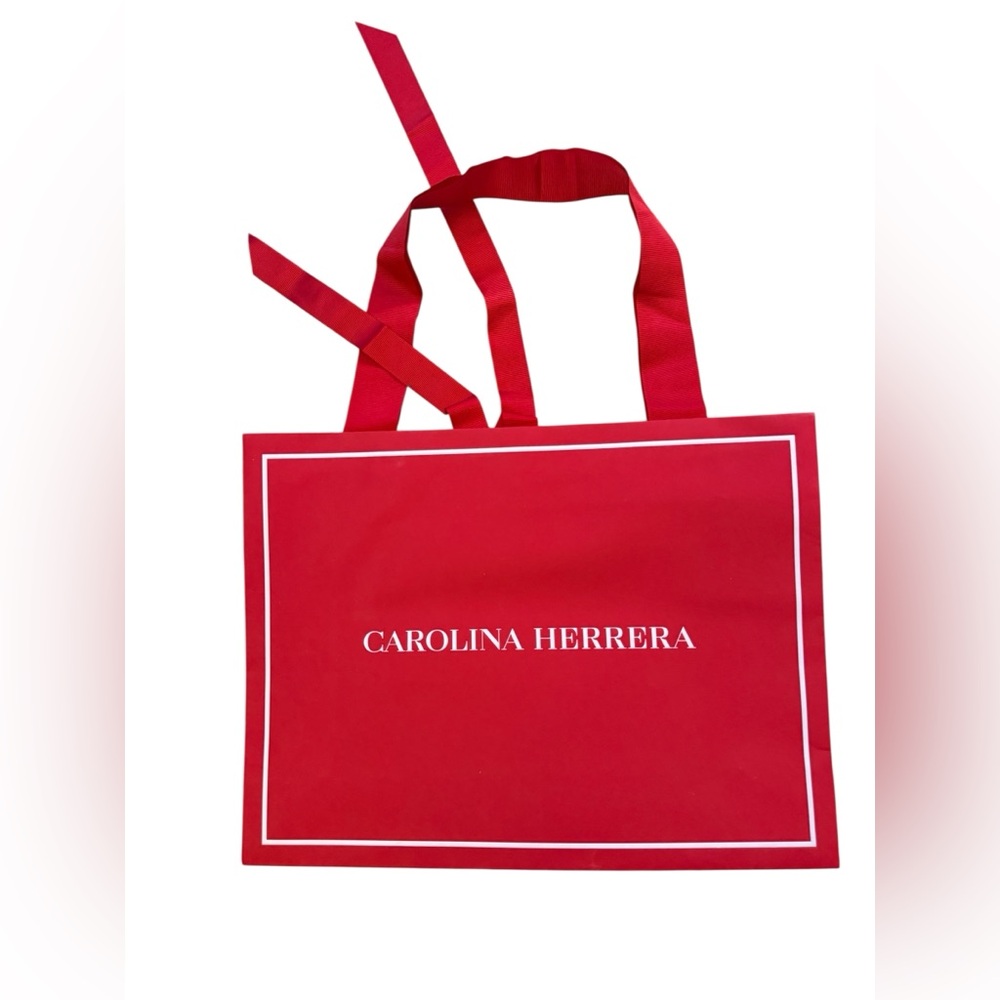 Carolina Herrera Red Tote Shopping Bag